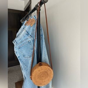 Rattan Woven Circular Purse